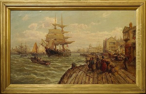 View Of Peel Harbour, Isle Of Man Oil Painting by William Edward Webb