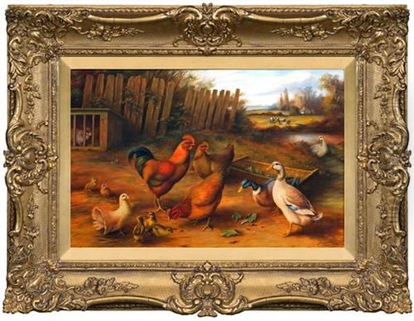 By The Trough Oil Painting by William James Webb