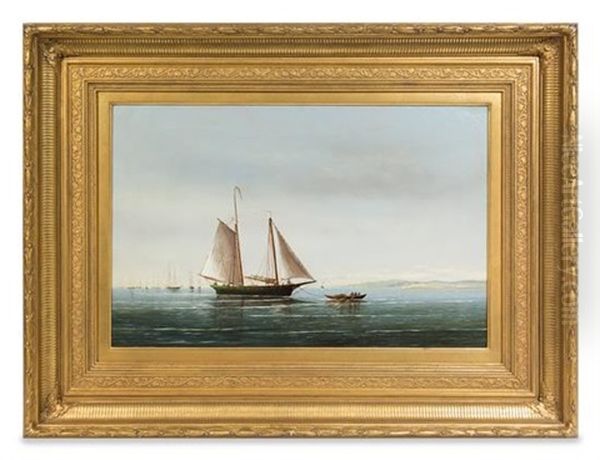 Placid Waters, Boston Harbor Oil Painting by Elbridge Wesley Webber