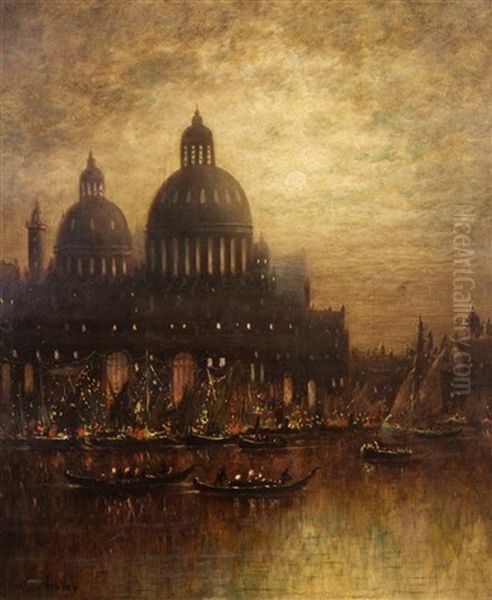 Venice Scene Oil Painting by Elbridge Wesley Webber