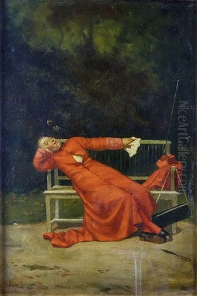 La Sieste Du Cardinal Oil Painting by Alfred Weber