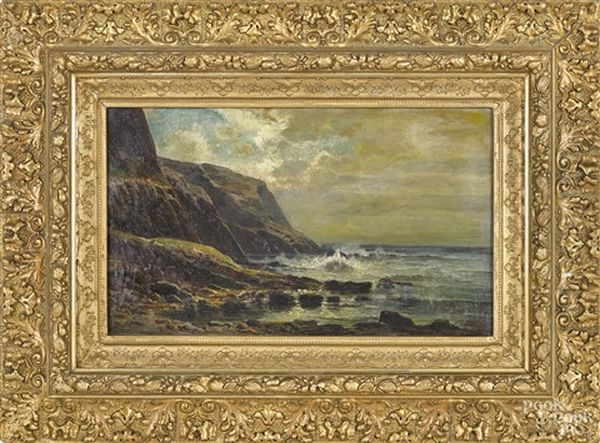 Coastal Scene Oil Painting by Carl Philipp Weber