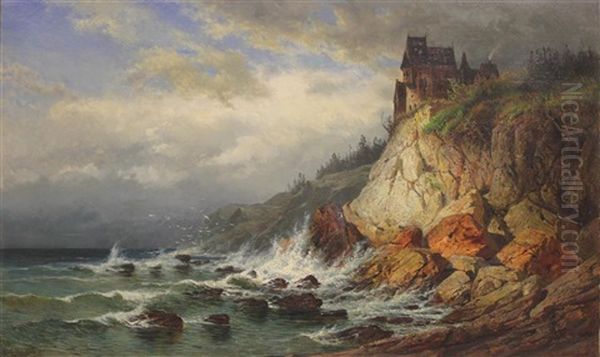 Northeast Seacoast Oil Painting by Carl Philipp Weber