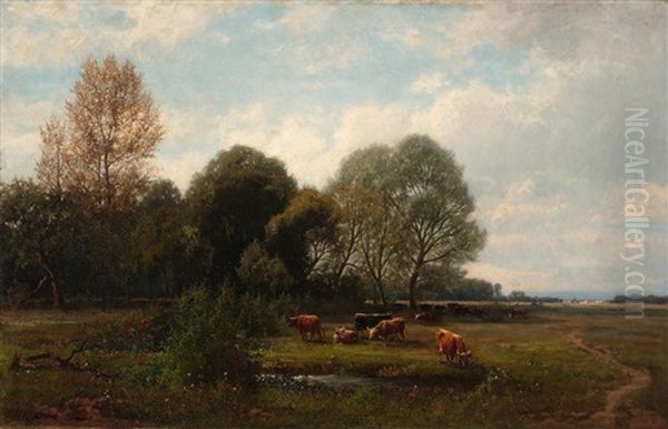 Pastoral Scene Oil Painting by Carl Philipp Weber