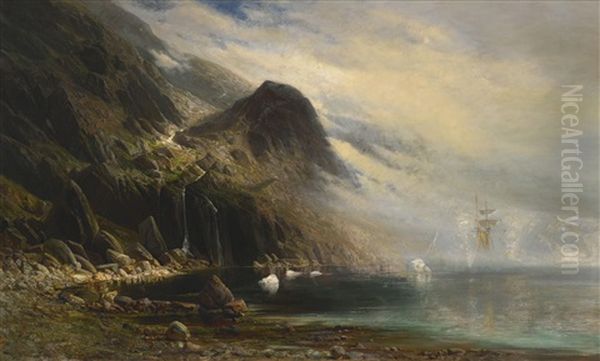 A Ship In The Fog Oil Painting by Carl Philipp Weber