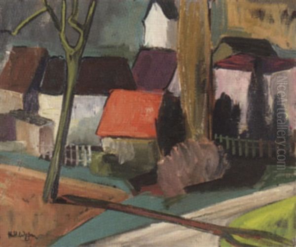 Dorf Oil Painting by Hubert Weber