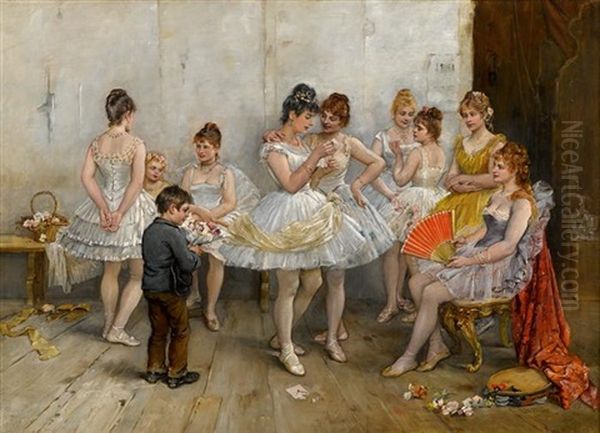 A Lull In The Ballet Oil Painting by Maria (Philips-Weber) Weber