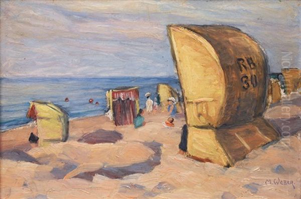 Life On The Beach Oil Painting by Maria (Philips-Weber) Weber