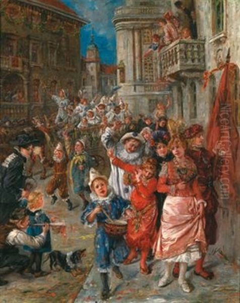 Karneval! Oil Painting by Maria (Philips-Weber) Weber