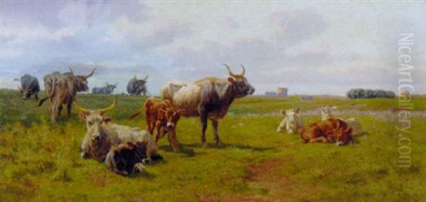 In The Roman Campagna Oil Painting by Otto Weber