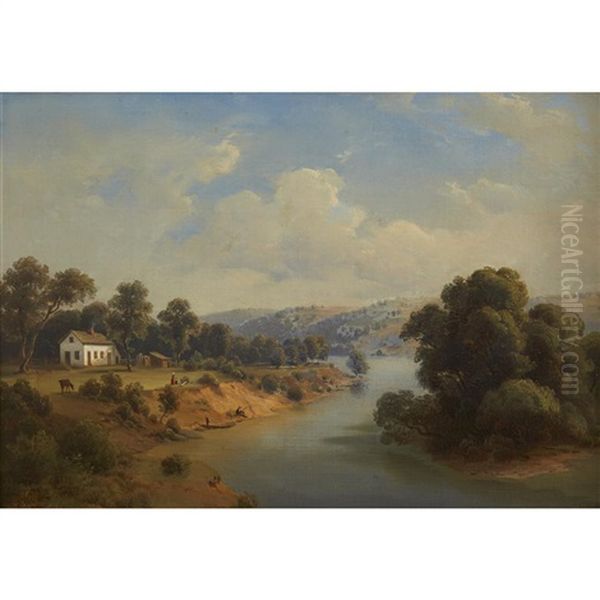 On The Susquehanna River Oil Painting by Paul Weber