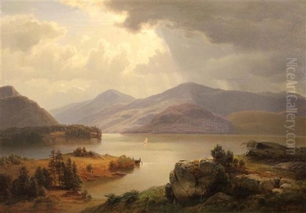 Landscape Probably Hudson Valley Oil Painting by Paul Weber