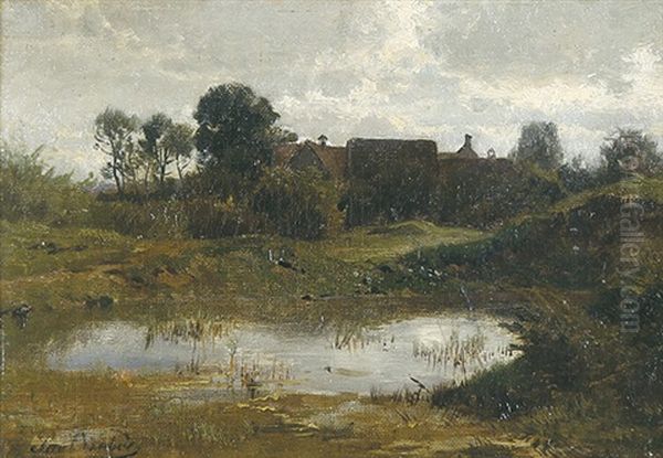 Teich Bei Einem Dorf by Paul Weber