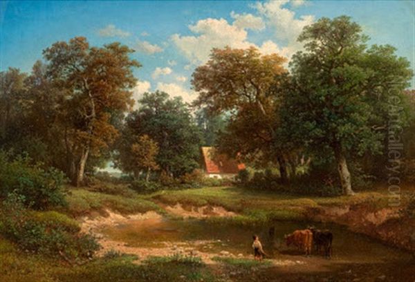 Landliche Idylle Oil Painting by August Weber