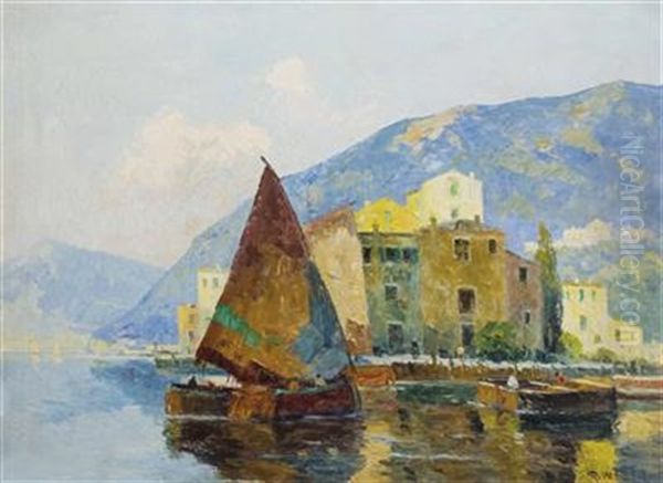 Sommertag Am Gardasee Oil Painting by Rudolf Weber