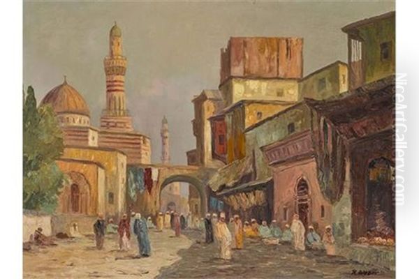 Orientalische Strasenszene Oil Painting by Rudolf Weber