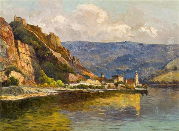 Durnstein An Der Donau Oil Painting by Rudolf Weber