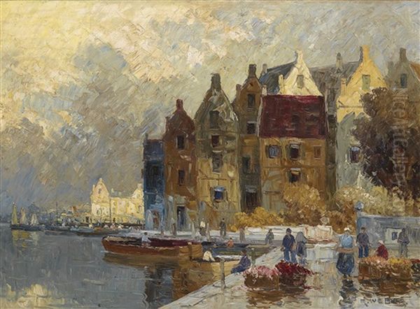 Am Hafen Oil Painting by Rudolf Weber