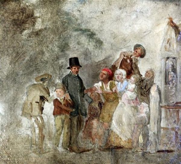 The Village Postman Oil Painting by Thomas Webster