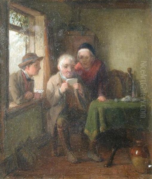 The Emigrant's Letter Oil Painting by Thomas Webster