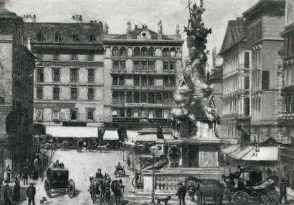 Der Graben In Wien Oil Painting by Ferdinand Weckbrodt