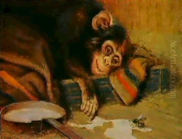 Affe Und Wespe Oil Painting by Alfred Weczerzick