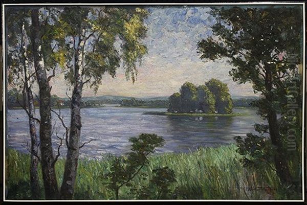 Liebesinsel Am Scharmuetzelsee Oil Painting by Theodor Wedepohl