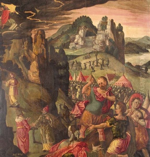 Moses Empfangt Die Gesetzestafeln Oil Painting by Dietrich Wedermeier