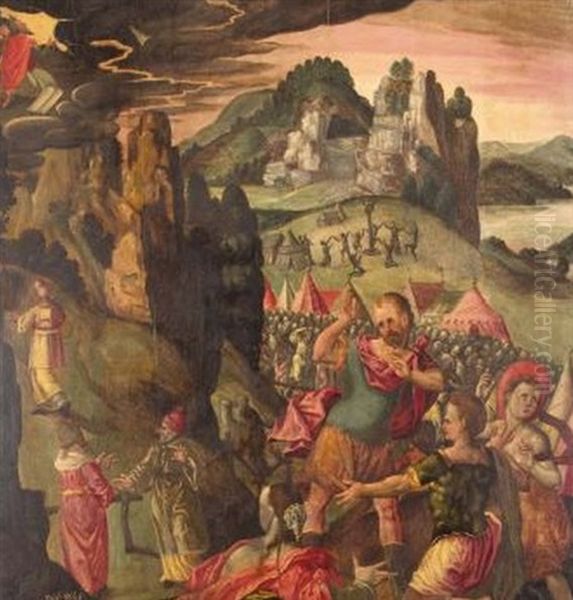 Moses Empfangt Die Gesetzestafeln Oil Painting by Dietrich Wedermeier