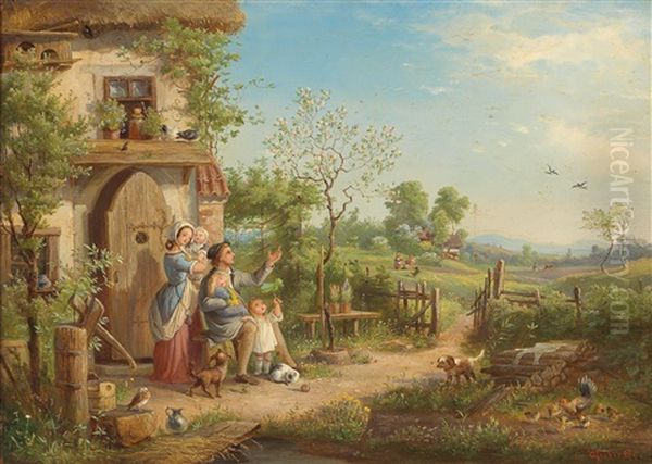 A Morning In May Oil Painting by Eduard Von Weeber