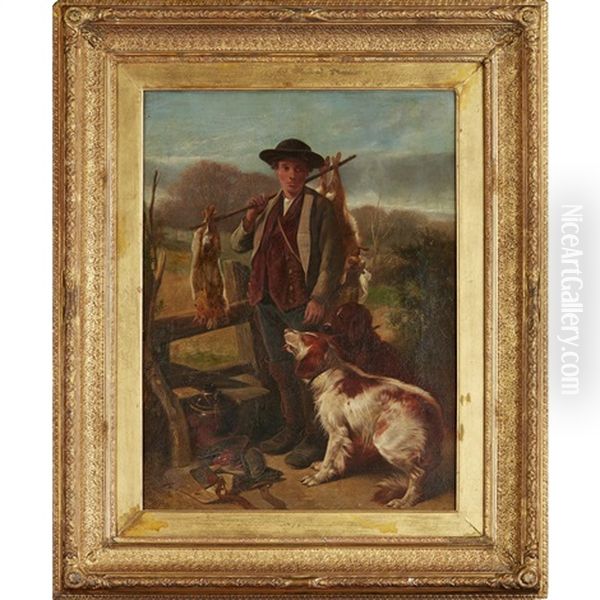 The Gamekeeper's Son Oil Painting by Henry Weekes