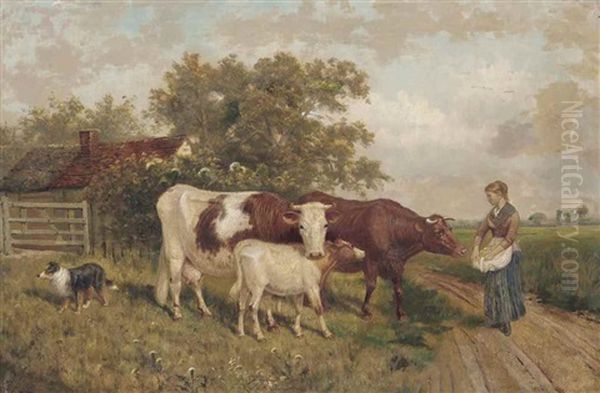 Feeding Time Oil Painting by William Weekes