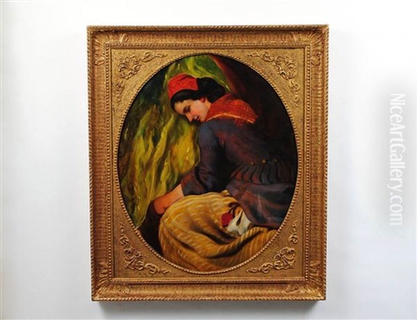 Peasant Girl Oil Painting by William Weekes