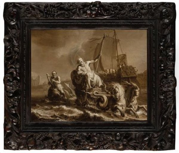 Arion And The Dolphin Together With Poseidon; An Allegory Of The Rescue Of The Dutch Republic By Willem Of Orange Oil Painting by Jan Baptist Weenix