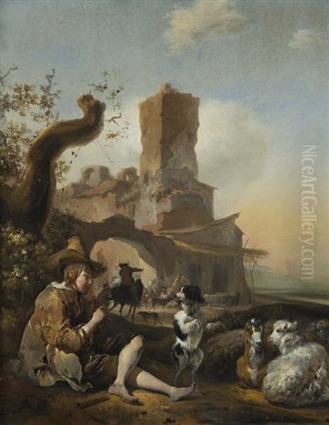 Le Chien Savant Oil Painting by Jan Baptist Weenix