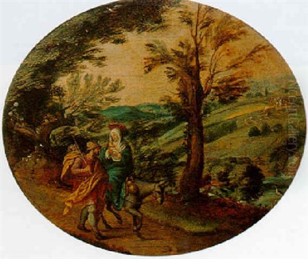 Flight Into Egypt Oil Painting by Adriaan de Weerdt