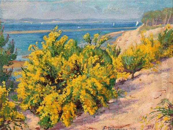 Coastal View From France Oil Painting by Einar Wegener