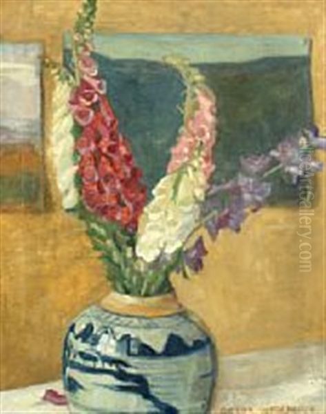 Thimbles And Bellflower In Bojan Oil Painting by Gerda Wegener