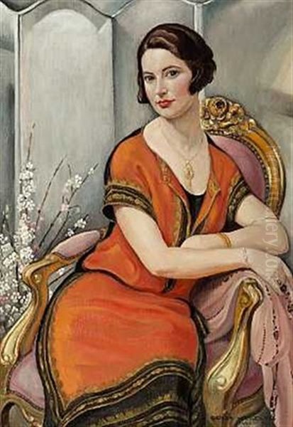 Portraet Af Ingeborg Minni Helvard Oil Painting by Gerda Wegener