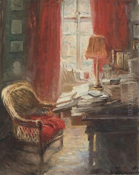 Interior Oil Painting by Bertha Wegmann