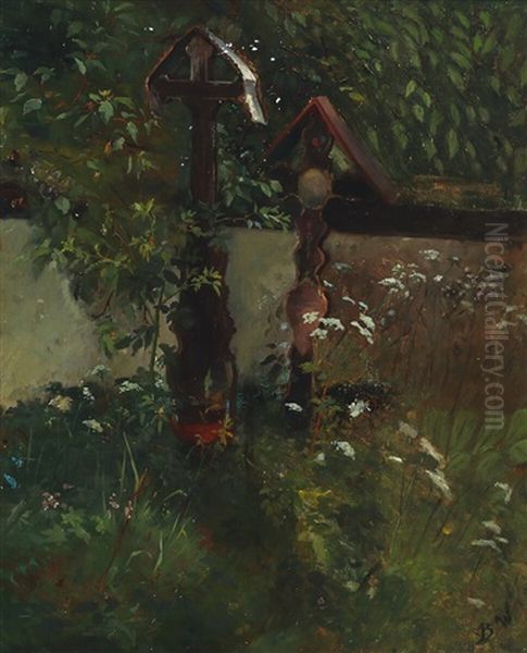 Fra En Kirkegaard Oil Painting by Bertha Wegmann