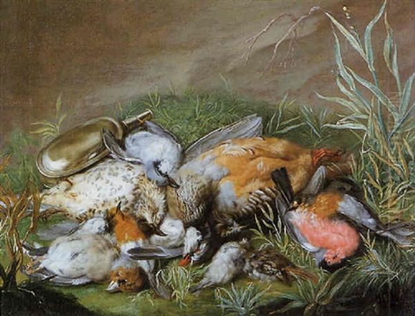 Natura Morta Con Cacciagione Oil Painting by Christian Mattheus Wehrlin