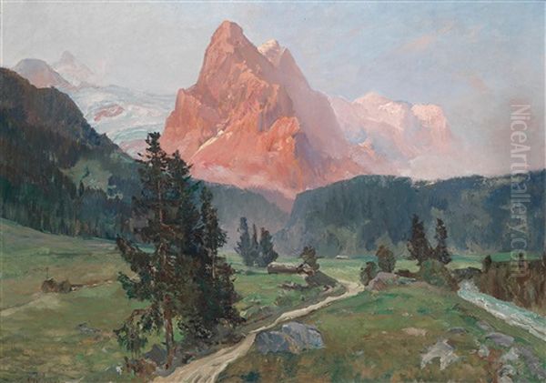 Am Eiger Oil Painting by Viktor Weichart