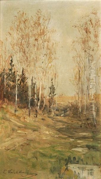 Herbstliche Landschaft Oil Painting by Edouard Weichberger