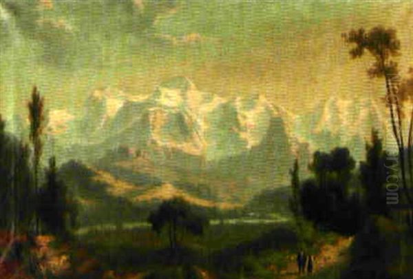 Blick Ins Mont Blanc-massiv Oil Painting by Ulrich Weidmann