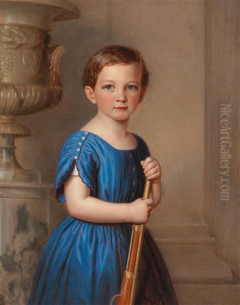 Portrait Of A Young Male Member Of The Clemens Bachofen Von Echt Family Oil Painting by Joseph Weidner