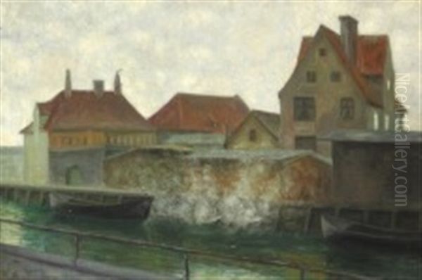 Christianshavn Towards Wilders Plads, Copenhagen Oil Painting by Edvard Weie