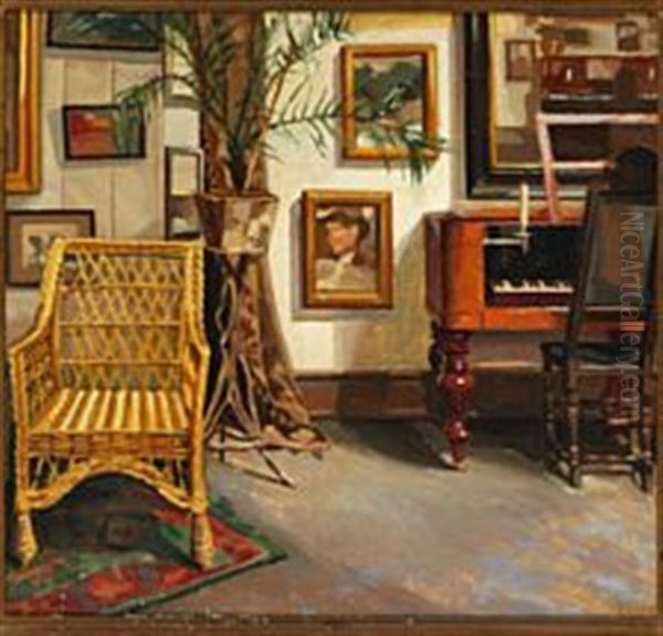 Interior From The Artist's Childhood Home, Christianshavn Oil Painting by Edvard Weie