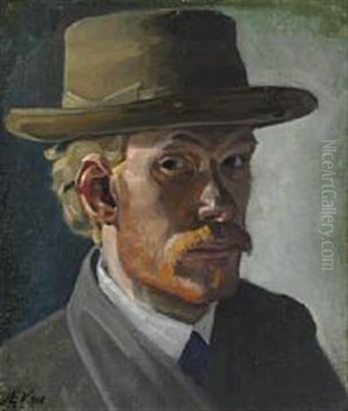 Self Portrait Oil Painting by Edvard Weie