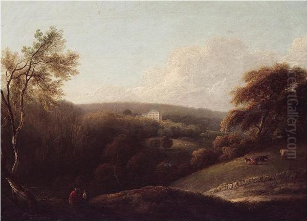 View Of Stackallen House, County Meath, From The Park Oil Painting by Henry, Brocas Jnr.